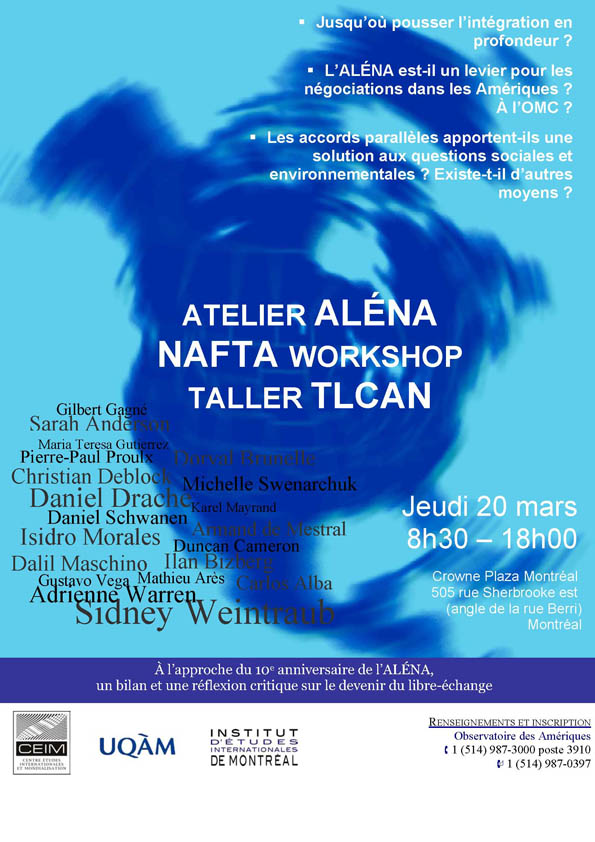 Atelier ALÉNA / NAFTA Workshop / Taller TLCAN