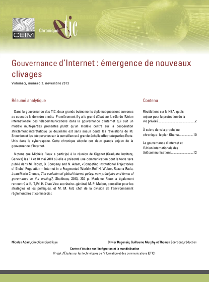 Gouvernance d’Internet : émergence de nouveaux clivages